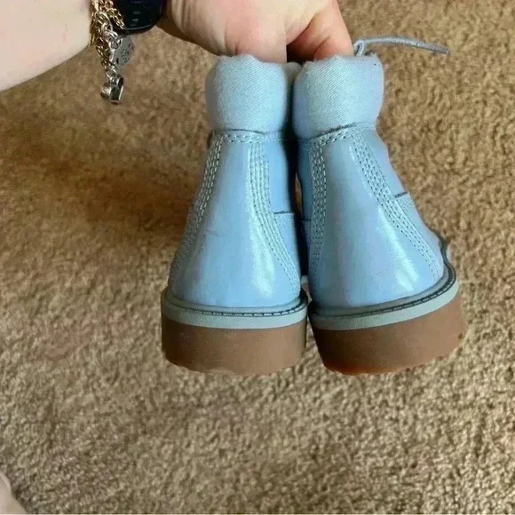 Timberland  Kids Blue  Waterproof Winter Boots Size 2.5 - Picture 4 of 7